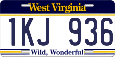 WV license plate 1KJ936