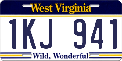 WV license plate 1KJ941