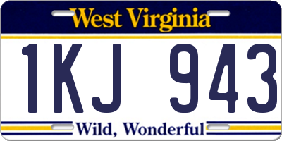 WV license plate 1KJ943