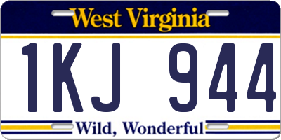 WV license plate 1KJ944