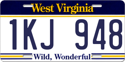 WV license plate 1KJ948