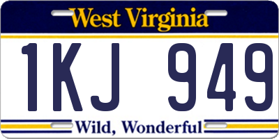 WV license plate 1KJ949