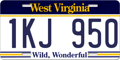 WV license plate 1KJ950