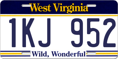 WV license plate 1KJ952