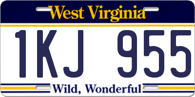 WV license plate 1KJ955