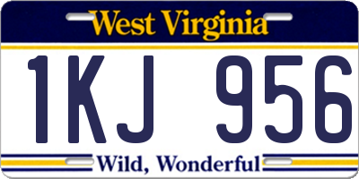 WV license plate 1KJ956