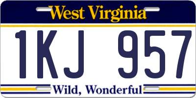 WV license plate 1KJ957