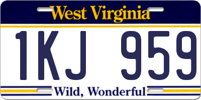 WV license plate 1KJ959