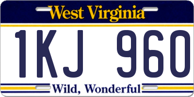 WV license plate 1KJ960