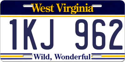 WV license plate 1KJ962