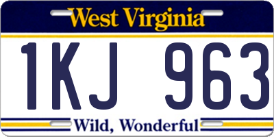 WV license plate 1KJ963