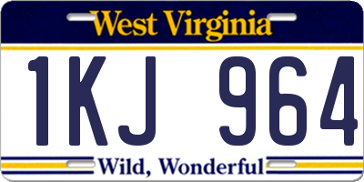 WV license plate 1KJ964