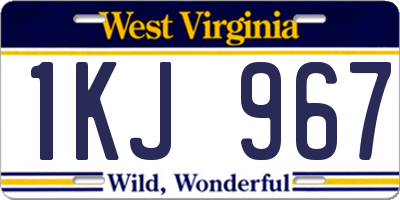 WV license plate 1KJ967