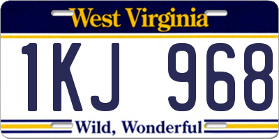 WV license plate 1KJ968