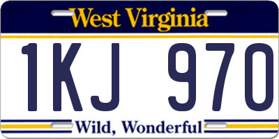 WV license plate 1KJ970