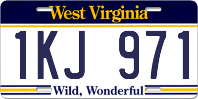 WV license plate 1KJ971