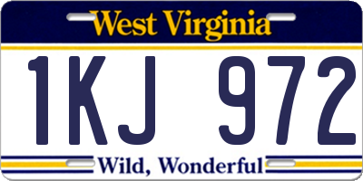 WV license plate 1KJ972