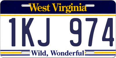 WV license plate 1KJ974