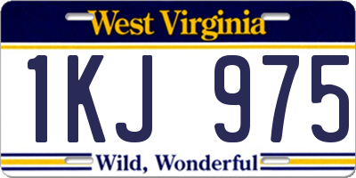 WV license plate 1KJ975