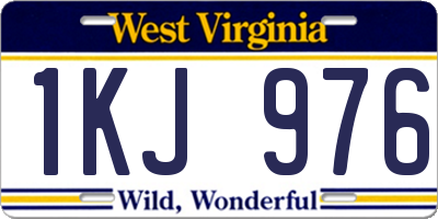 WV license plate 1KJ976