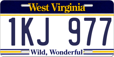 WV license plate 1KJ977