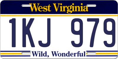 WV license plate 1KJ979