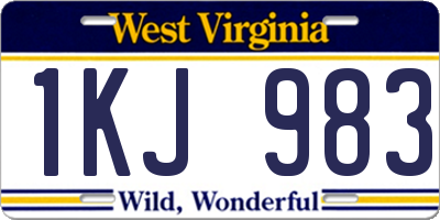 WV license plate 1KJ983
