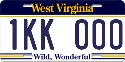 WV license plate 1KK000