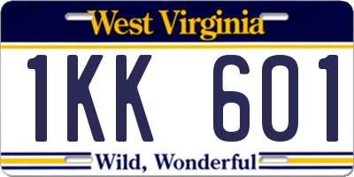 WV license plate 1KK601