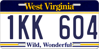 WV license plate 1KK604