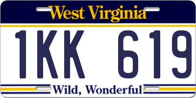 WV license plate 1KK619