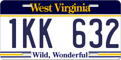 WV license plate 1KK632