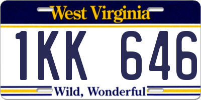 WV license plate 1KK646