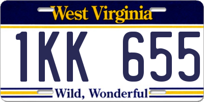 WV license plate 1KK655
