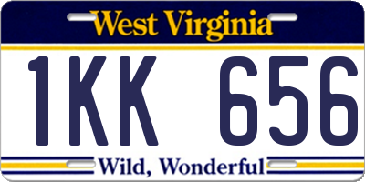 WV license plate 1KK656
