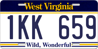 WV license plate 1KK659