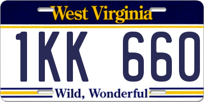 WV license plate 1KK660