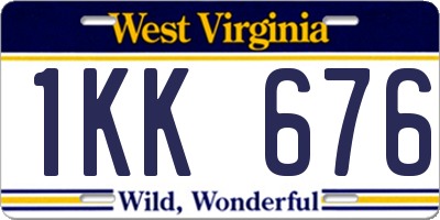 WV license plate 1KK676