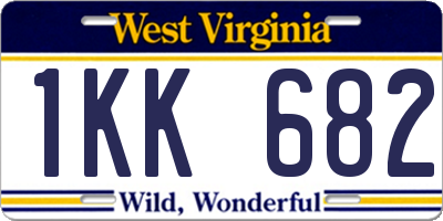WV license plate 1KK682