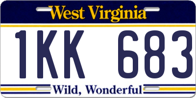 WV license plate 1KK683
