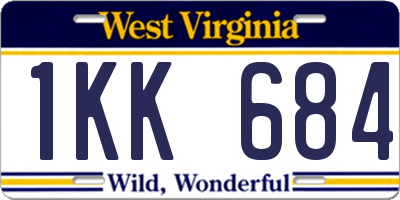 WV license plate 1KK684