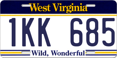 WV license plate 1KK685