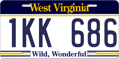 WV license plate 1KK686