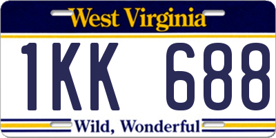WV license plate 1KK688