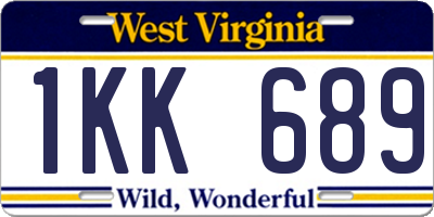 WV license plate 1KK689