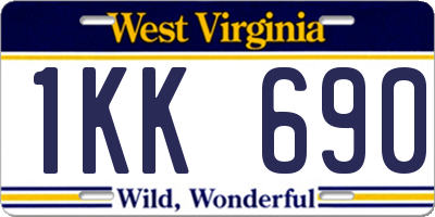 WV license plate 1KK690