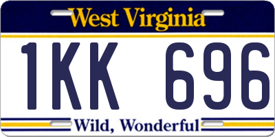 WV license plate 1KK696