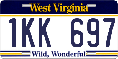 WV license plate 1KK697