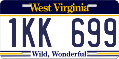 WV license plate 1KK699