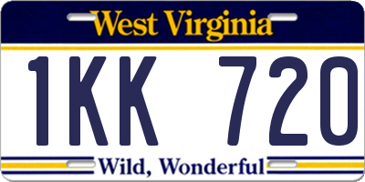 WV license plate 1KK720